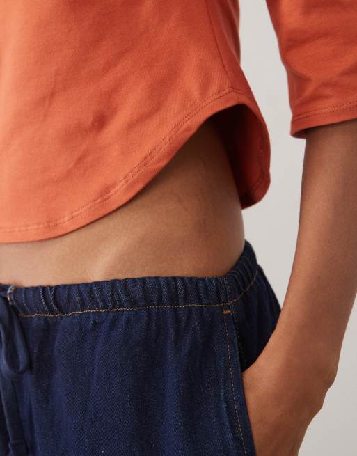 ASOS DESIGN topp med 3/4-ärm och båtringning i rost, 4 av 4
