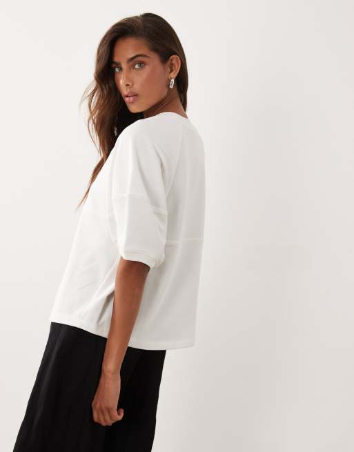 ASOS DESIGN topp med korta ärmar i vitt, 4 av 4