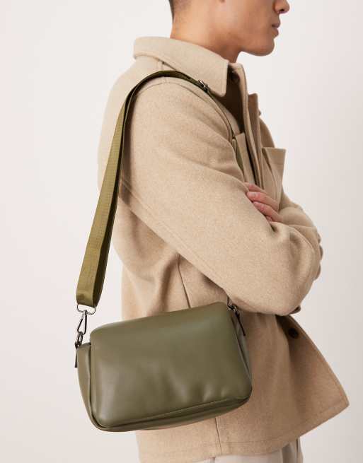 ASOS DESIGN – Torba crossbody z imitacji skóry w kolorze khaki, 2 z 4