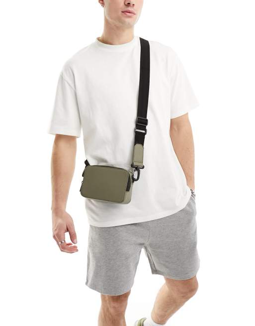ASOS DESIGN – Torebka crossbody z imitacji skóry w kolorze khaki
