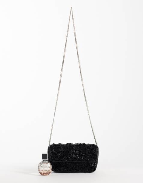 ASOS DESIGN torebka crossbody z klapą i zdobieniami w czerni - view 1