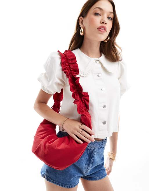 ASOS DESIGN – Torebka na ramię z marszczoną rączką i regulowanym zapięciem z kokardką