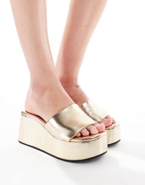 ASOS DESIGN - Tornado - Mules à semelle plateforme - Doré - view 1