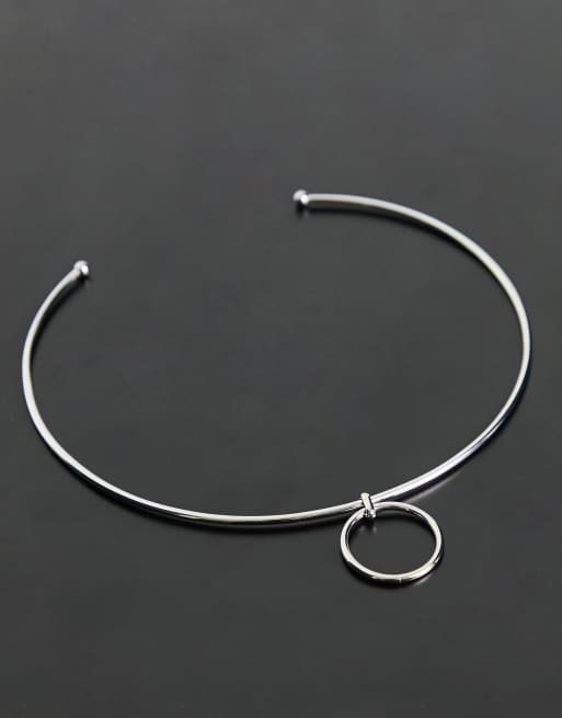 Silver ring choker sale