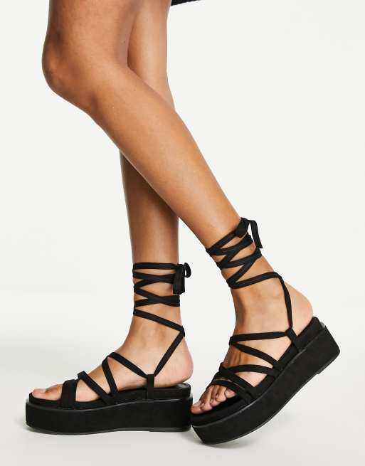 Asos black platform discount sandals