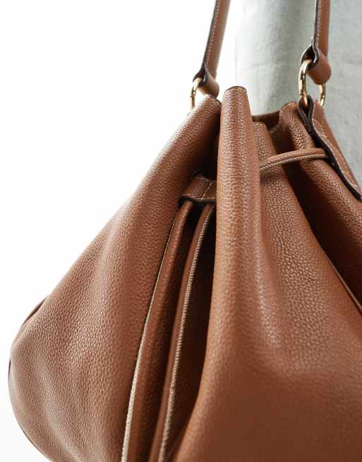 ASOS DESIGN - Tote bag de qualité supérieure à cordon de serrage et pompon - Fauve, 3 de 4
