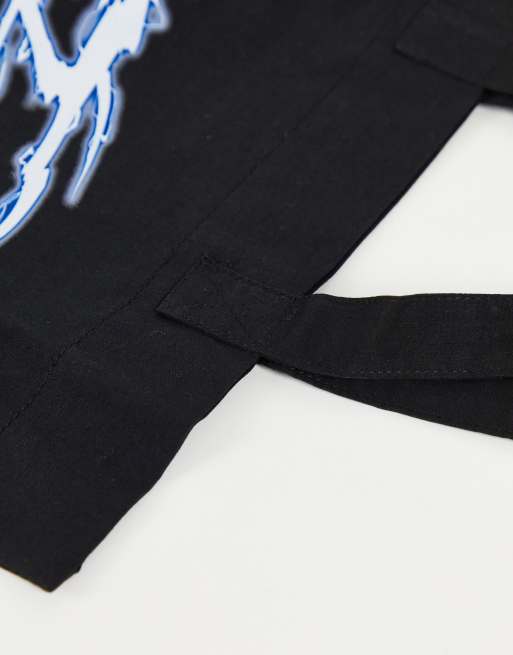 ASOS DESIGN tote bag in black cotton with Kakashi Chidori print, 2 of 4