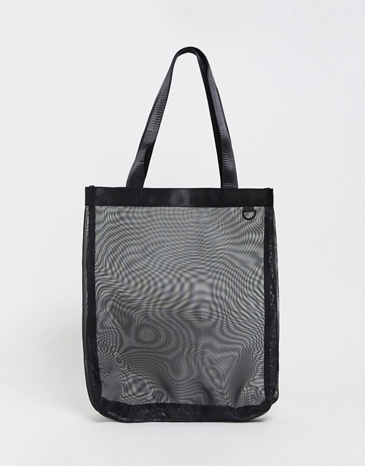 ASOS DESIGN tote bag in black mesh
