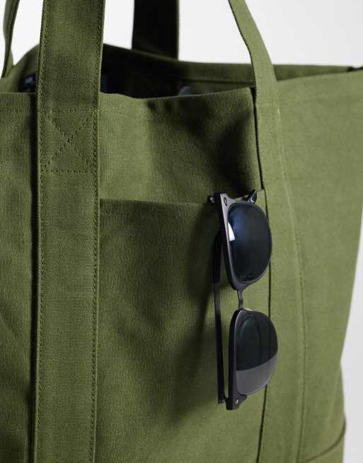 ASOS DESIGN tote bag in khaki, 3 of 4