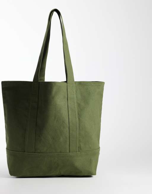 ASOS DESIGN tote bag in khaki, 4 of 4