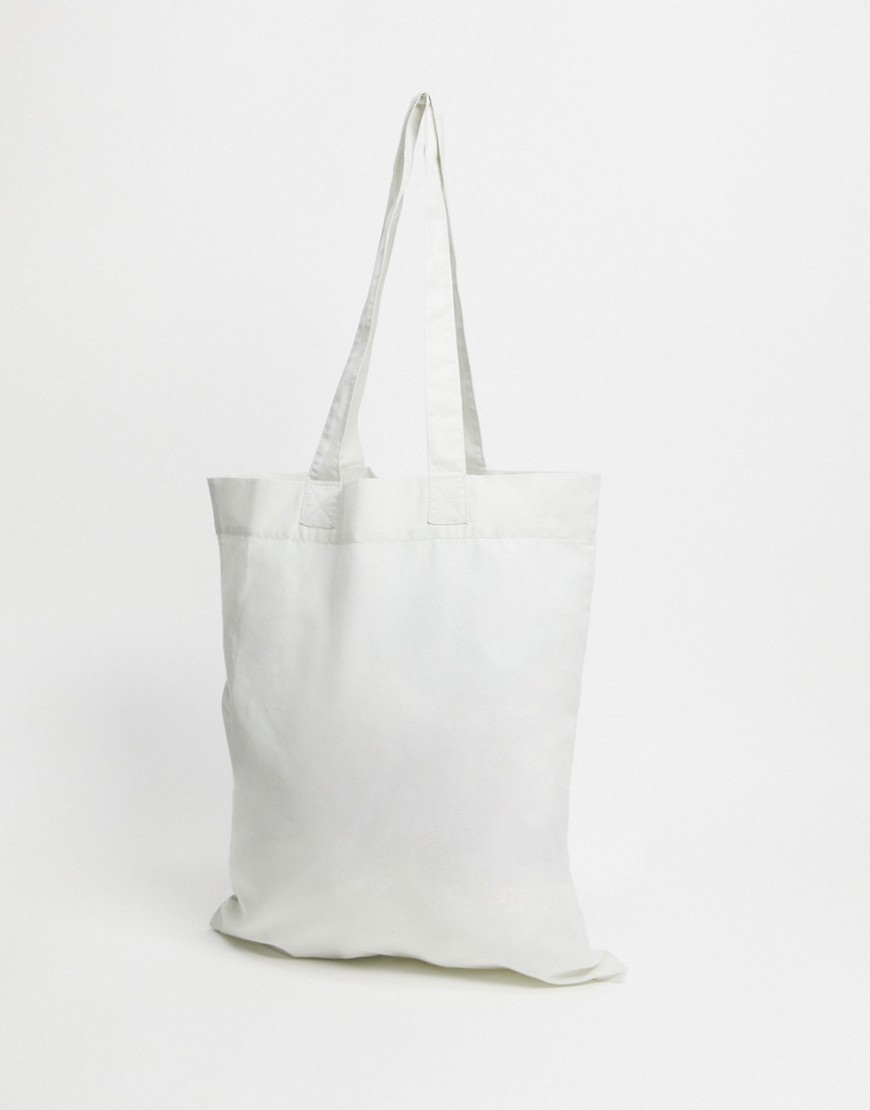 ASOS DESIGN tote bag in light gray organic cotton-Grey