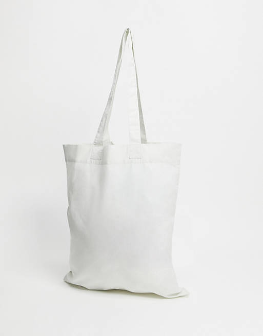 ASOS DESIGN tote bag in light grey organic cotton