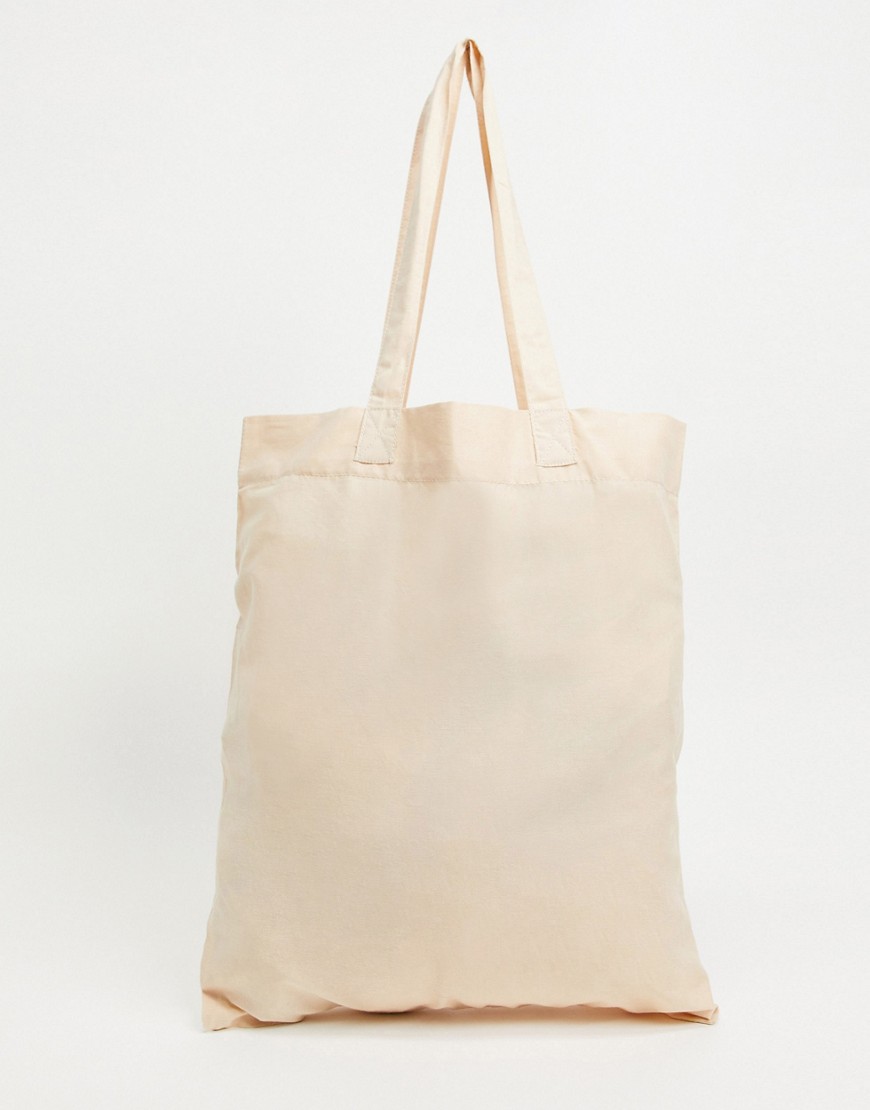 ASOS DESIGN tote bag in off white organic cotton-Neutral