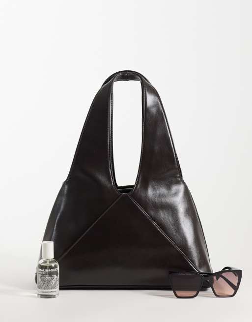 ASOS DESIGN - Tote met A-lijn en binnenvak in chocoladebruin, 2 van 4
