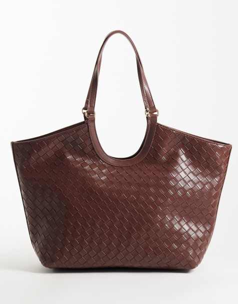 ASOS DESIGN - Tote tas met ronde onderkant in chocoladebruin - view 1
