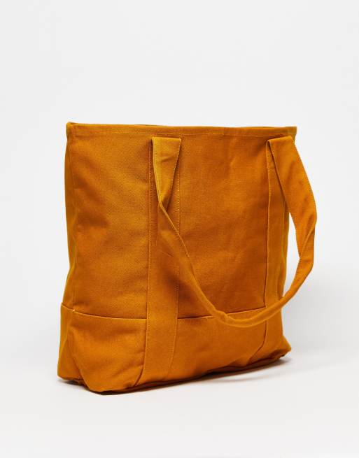 ASOS DESIGN - Tote van zware canvas in bruin