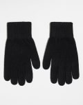 [ASOS DESIGN] ASOS DESIGN touch screen gloves in black One Size Black