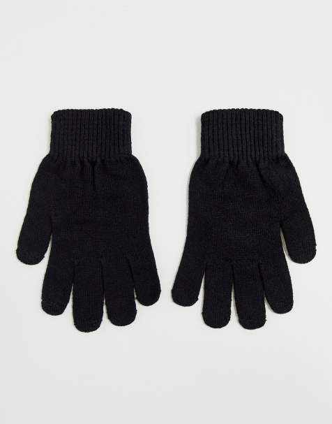 ASOS DESIGN touch screen gloves in polyester in black - view 1