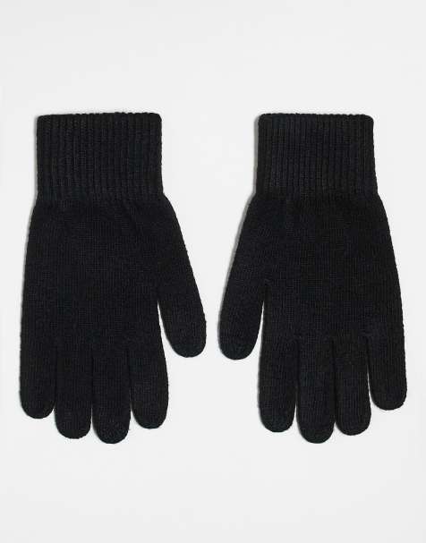 ASOS DESIGN touch screen gloves in polyester in black - view 1