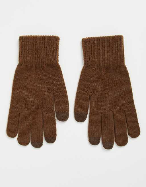 CerbeShops DESIGN touch screen gloves in polyester in chocolate