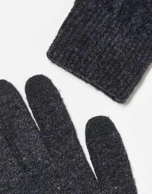ASOS DESIGN touch screen gloves in polyester in grey | ASOS