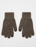[ASOS DESIGN] ASOS DESIGN touch screen gloves in polyester in mink-Brown No Size Mink