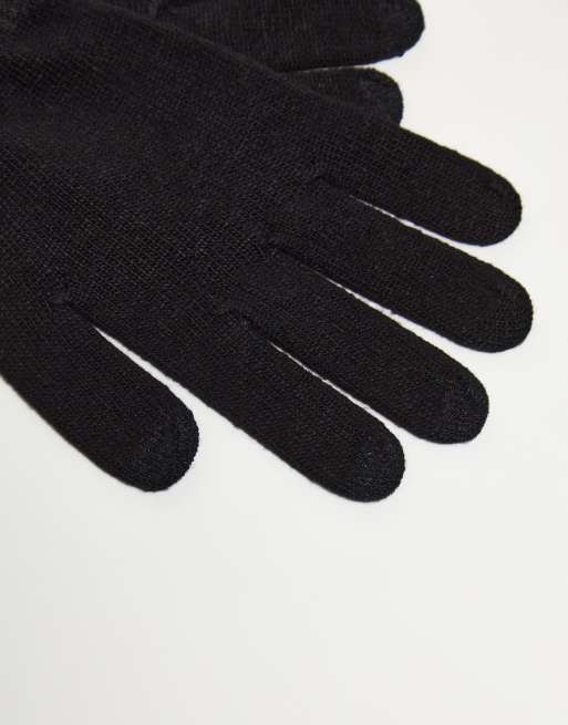 ASOS DESIGN touchscreen gloves in black, 2 of 4