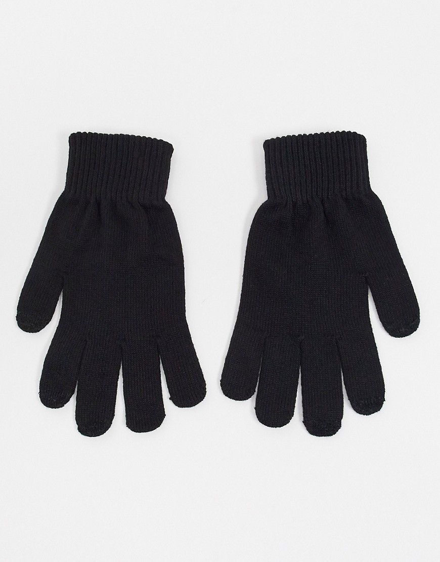 ASOS DESIGN touchscreen gloves in black