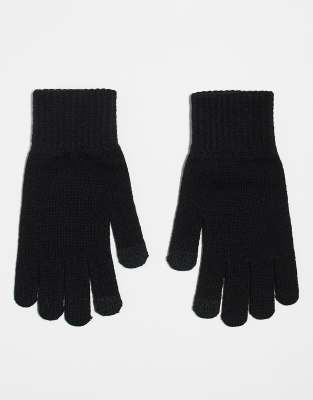 ASOS DESIGN ASOS DESIGN touchscreen gloves in black