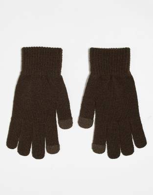 touchscreen gloves in brown