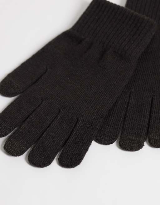 ASOS DESIGN touchscreen gloves in chocolate, 3 of 3