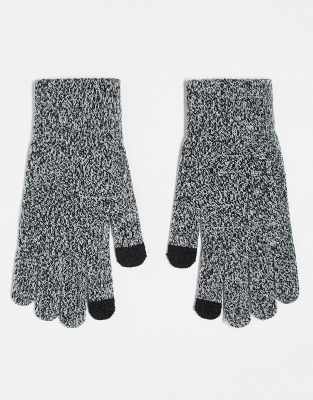 ASOS DESIGN touchscreen gloves in grey marl - view 1