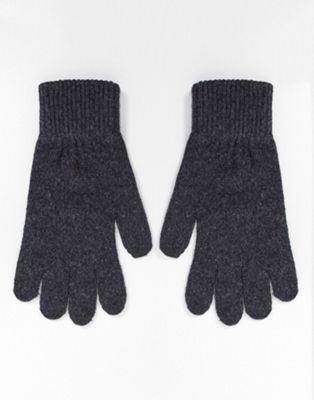 ASOS DESIGN – Touchscreen-Handschuhe aus recyceltem Polyester in Anthrazitgrau