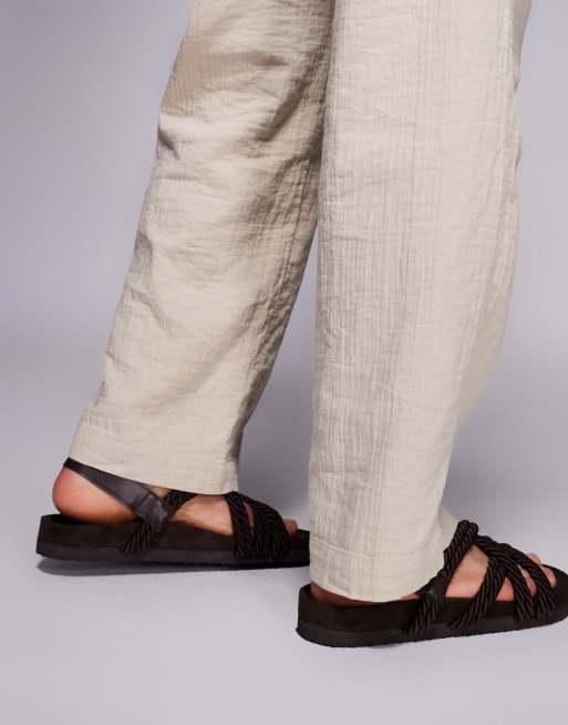 ASOS DESIGN - Touwsandalen met gekruiste bandjes in bruin, 3 van 4