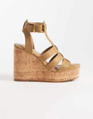 Asos Design Tova Caged T Bar Wedges In Black