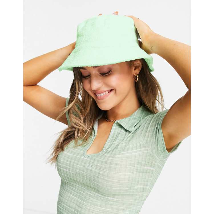 ASOS DESIGN towelling bucket hat in green