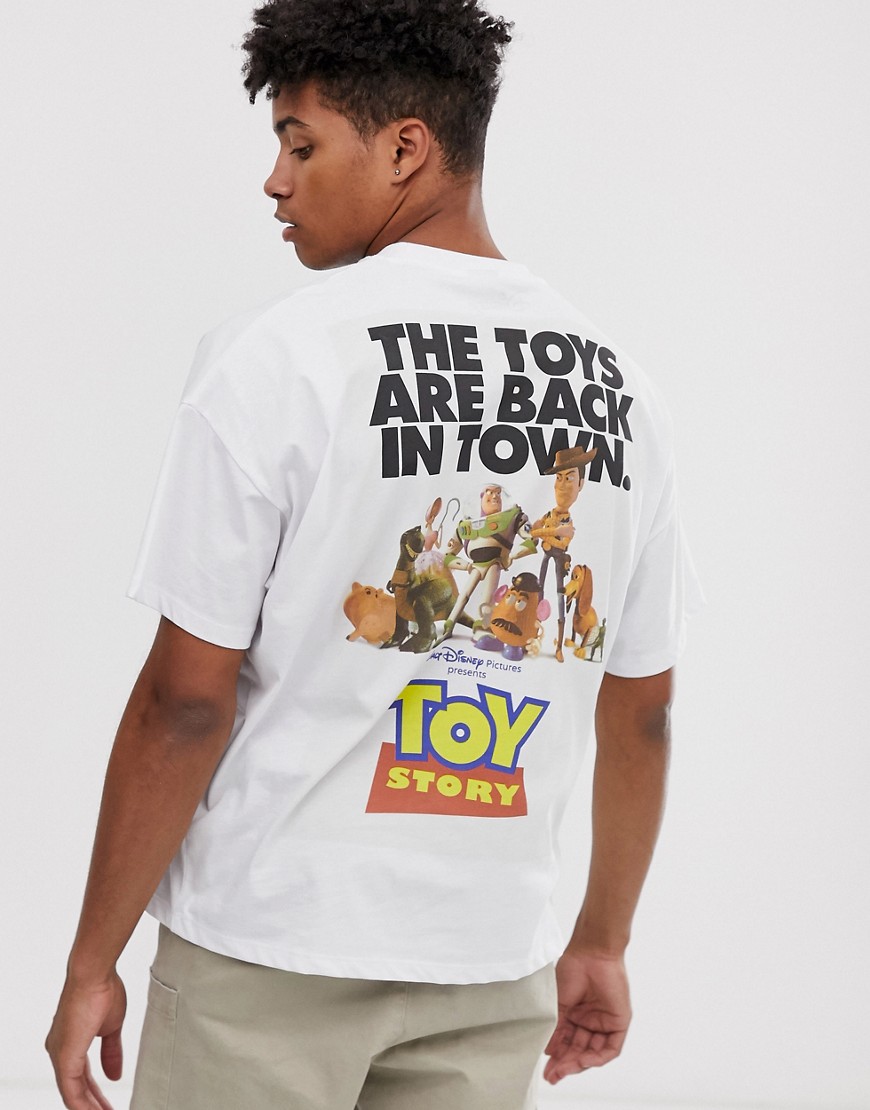 ASOS DESIGN – Toy Story – T-shirt i oversize-modell med ryggmönster-Vit