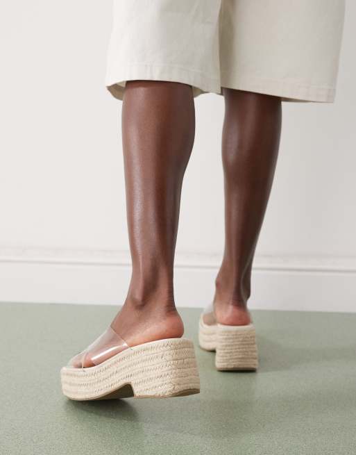 ASOS DESIGN - Toy - Zeppe con fascette incrociate trasparenti a pianta larga, 2 di 4