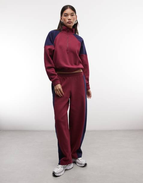 ASOS DESIGN track jacket and sweatpants in plum - view 1