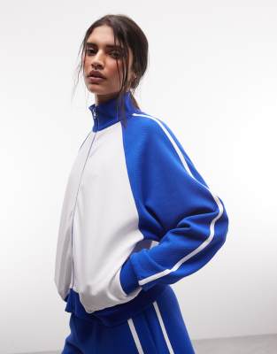 ASOS DESIGN Track jacket in blue co-ord