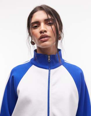 Asos Design Track Jacket In Blue