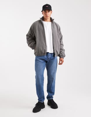 Asos Design Track Jacket In Gray