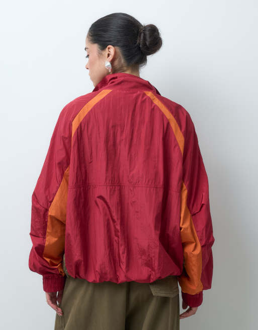 ASOS DESIGN track-jakke i farveblok i rød, 3 af 4