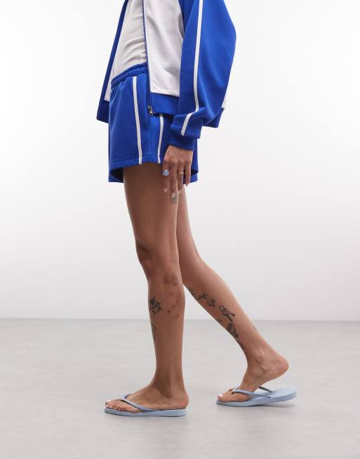 ASOS DESIGN Track shorts in blue co-ord, 3 of 5