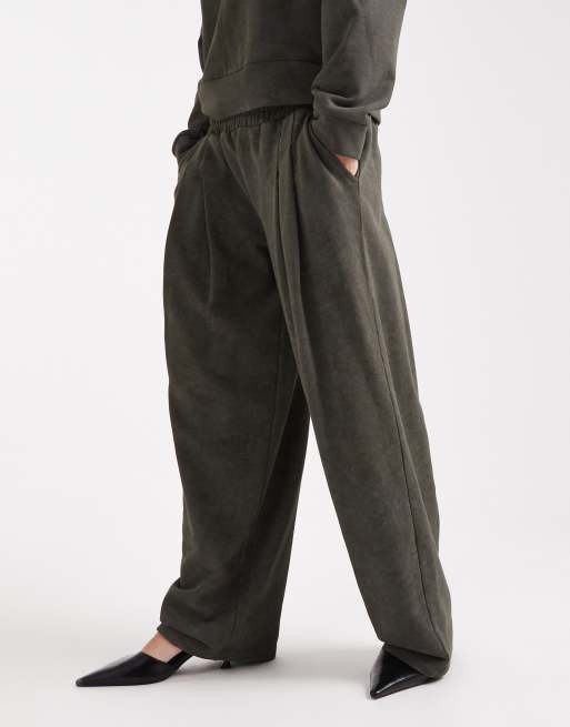 ASOS DESIGN trackies in washed khaki (part of a set), 5 of 5