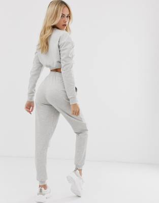 grey cropped tracksuit