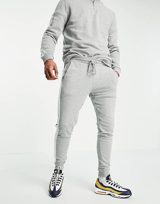 Grey Jack & Jones Half Zip Side Stripe Tracksuit in Grey gym and workout clothes Tracksuits and sweat suits for Men Mens Clothing Activewear 