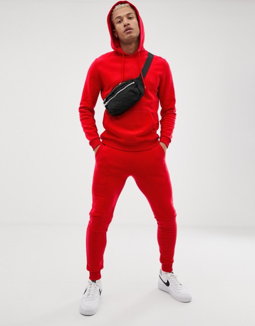 ASOS DESIGN red tracksuit set