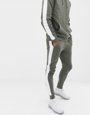 skinny joggers with side stripe