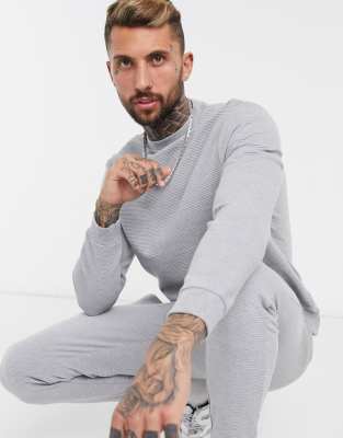 grey ribbed tracksuit